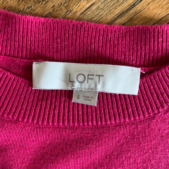 LOFT magenta sweater with faux shirt beneath - Picture 2 of 3